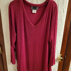 RASBERRY colored long sleeve Slinky Brand 1X